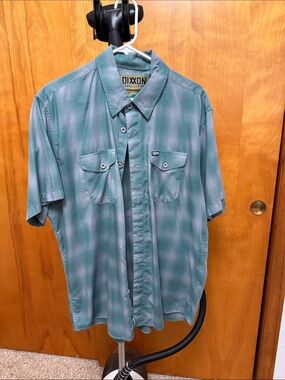 DIXXON Teal Plaid Short-Sleeve Button-Down Shirt